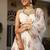 White Faux Organza Floral Digital Printed Readymade Lehenga