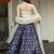 Navy Blue Art Silk Printed Readymade Lehenga Choli Set with Dupatta