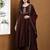Brown embroidered vichitra silk kurta pant dupatta set