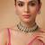 Gold plated royal green moissanite kundan necklace set