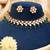 Gold plated royal green moissanite kundan necklace set
