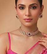 Royal ruby pink kundan choker set