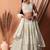 Off White Faux Georgette Foil Print Readymade Lehenga Choli Set with Dupatta