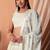 Off White Faux Georgette Foil Print Readymade Lehenga Choli Set with Dupatta
