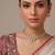Gold plated premium kundan moissanite necklace set