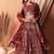 Maroon Faux Georgette Foil Print Readymade Lehenga Choli Set with Dupatta