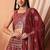 Maroon Faux Georgette Foil Print Readymade Lehenga Choli Set with Dupatta
