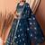 Navy blue Faux Georgette Foil Print Readymade Lehenga Choli Set with Dupatta