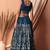 Navy blue Faux Georgette Foil Print Readymade Lehenga Choli Set with Dupatta