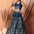 Navy blue Faux Georgette Foil Print Readymade Lehenga Choli Set with Dupatta