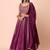 Wine Faux Georgette Embroidered Readymade Lehenga Choli Set with Dupatta