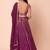 Wine Faux Georgette Embroidered Readymade Lehenga Choli Set with Dupatta