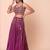 Wine Faux Georgette Embroidered Readymade Lehenga Choli Set with Dupatta