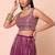 Wine Faux Georgette Embroidered Readymade Lehenga Choli Set with Dupatta