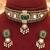 Green kundan moissanite choker set