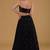 Black Faux Georgette Embroidered Readymade Lehenga Choli Set with Dupatta