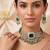 Green premium kundan moissanite choker set