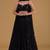 Black Faux Georgette Embroidered Readymade Lehenga Choli Set with Dupatta