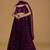 Wine Faux Georgette Embroidered Readymade Lehenga Choli Set