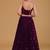 Wine Faux Georgette Embroidered Readymade Lehenga Choli Set