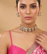 Royal multicolor moissanite kundan necklace set