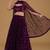 Wine Faux Georgette Embroidered Readymade Lehenga Choli Set