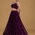 Wine Faux Georgette Embroidered Readymade Lehenga Choli Set