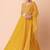 Mustard yellow Faux Georgette Embroidered Readymade Lehenga Choli Set