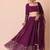 Purple Faux Georgette Embroidered Readymade Lehenga Choli Set