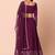 Purple Faux Georgette Embroidered Readymade Lehenga Choli Set