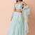 Sky blue Faux Georgette Embroidered Readymade Lehenga Choli Set