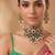 Royal emerald green moissanite kundan choker set