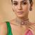 Ruby pink kundan moissanite necklace set