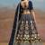 Navy Blue Embroidered Faux Georgette Reasymade Lehenga Choli
