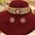 Ruby pink kundan moissanite necklace set