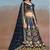 Navy Blue Embroidered Faux Georgette Reasymade Lehenga Choli
