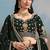 Bottle green Embroidered Faux Georgette Reasymade Lehenga Choli
