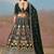 Bottle green Embroidered Faux Georgette Reasymade Lehenga Choli