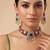 Ruby pink emerald moissanite stone necklace set