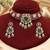 Ruby pink emerald moissanite stone necklace set