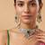 Emerald green moissanite choker necklace set
