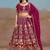 Rani Pink Embroidered Faux Georgette Reasymade Lehenga Choli