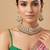 Royal green kundan moissanite choker set with maang tikka