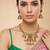 Gold plated green heritage kundan necklace set