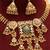 Gold plated green heritage kundan necklace set