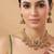 Gold plated green heritage kundan collar necklace set