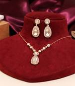 Gold plated designer kundan moissanite necklace set
