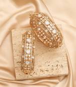 Gold plated designer kundan bridal bangle set