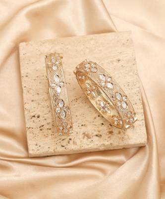 White stones royal kundan bangles 1