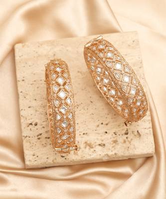 Gold plated heritage kundan bangles 2